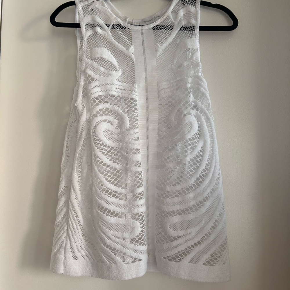 Tank Blouse White Sheer